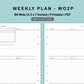 B6 Wide Inserts - Weekly Plan - WO2P - with Calendar