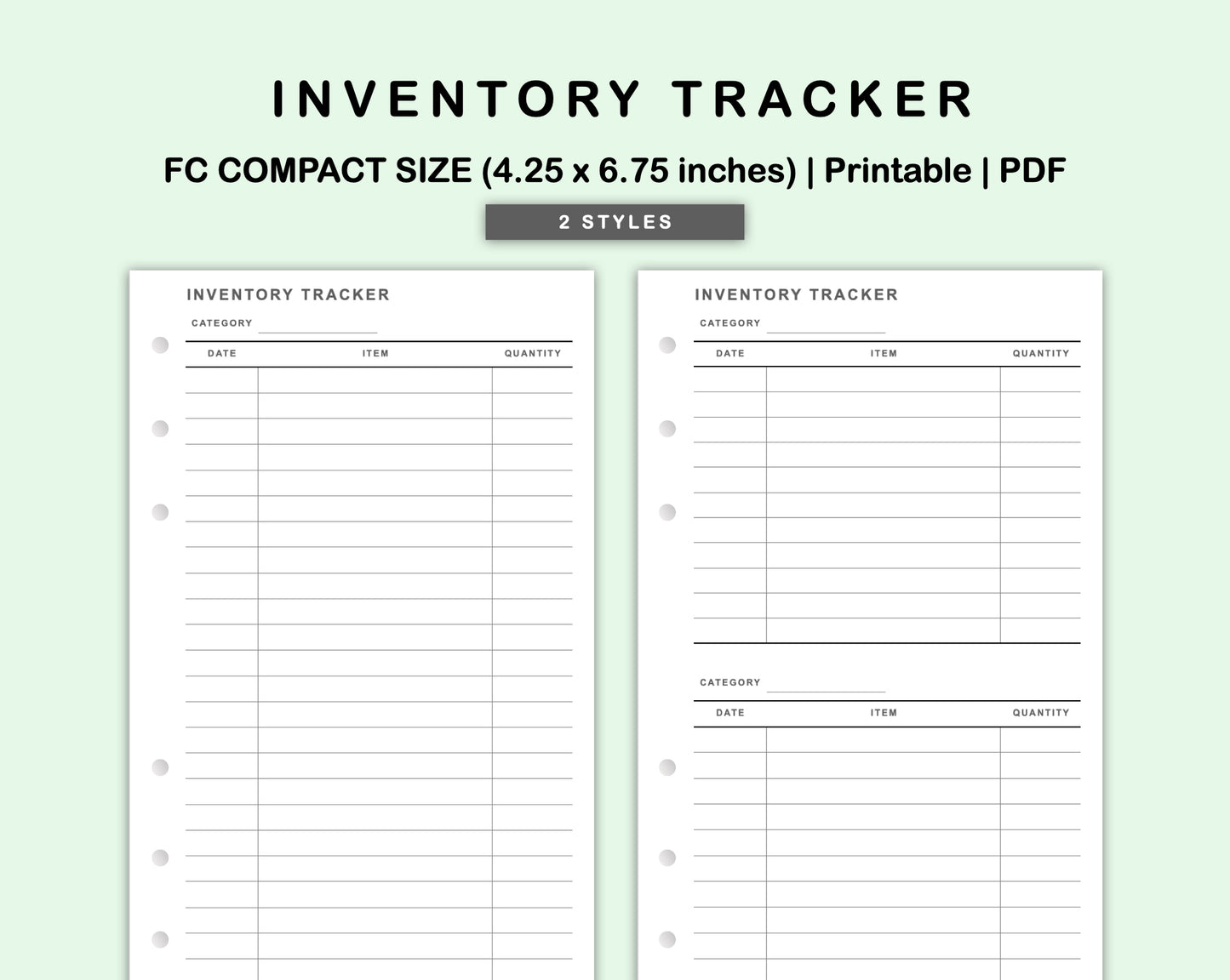 FC Compact Inserts - Inventory Tracker