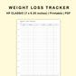 Classic HP Inserts - Weight Loss Tracker