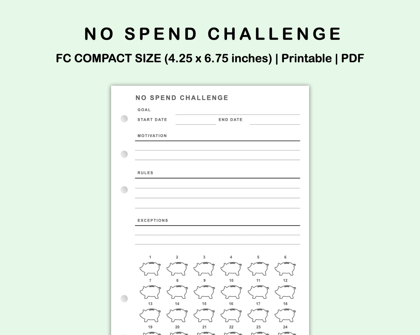 FC Compact Inserts - No Spend Challenge