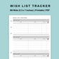 B6 Wide Inserts - Wish List Tracker by Wish List For