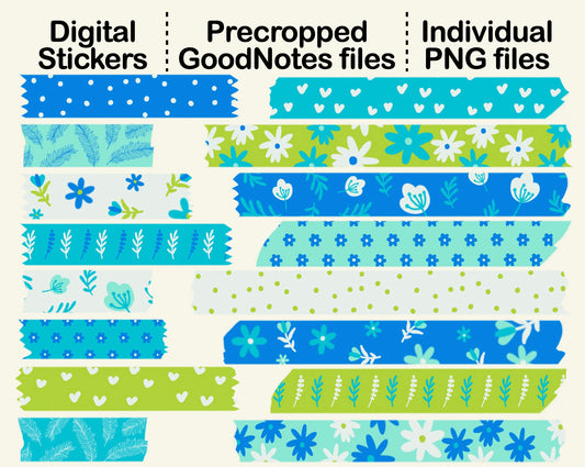 Digital Washi Tape - Bright Floral