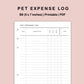 B6 Inserts - Pet Expense Log