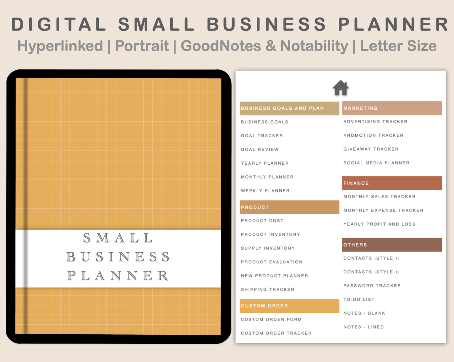 Digital Small Business Planner - Warm