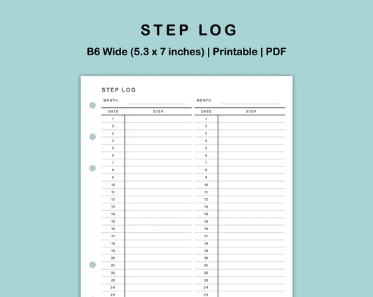 B6 Wide Inserts - Step Log