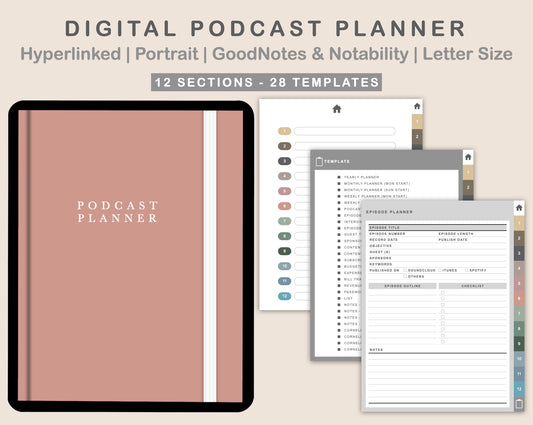 Digital Podcast Planner - Muted