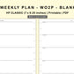 Classic HP Inserts - Weekly Plan - WO2P - Blank