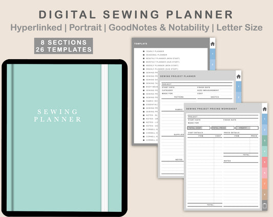 Digital Sewing Planner - Pastel