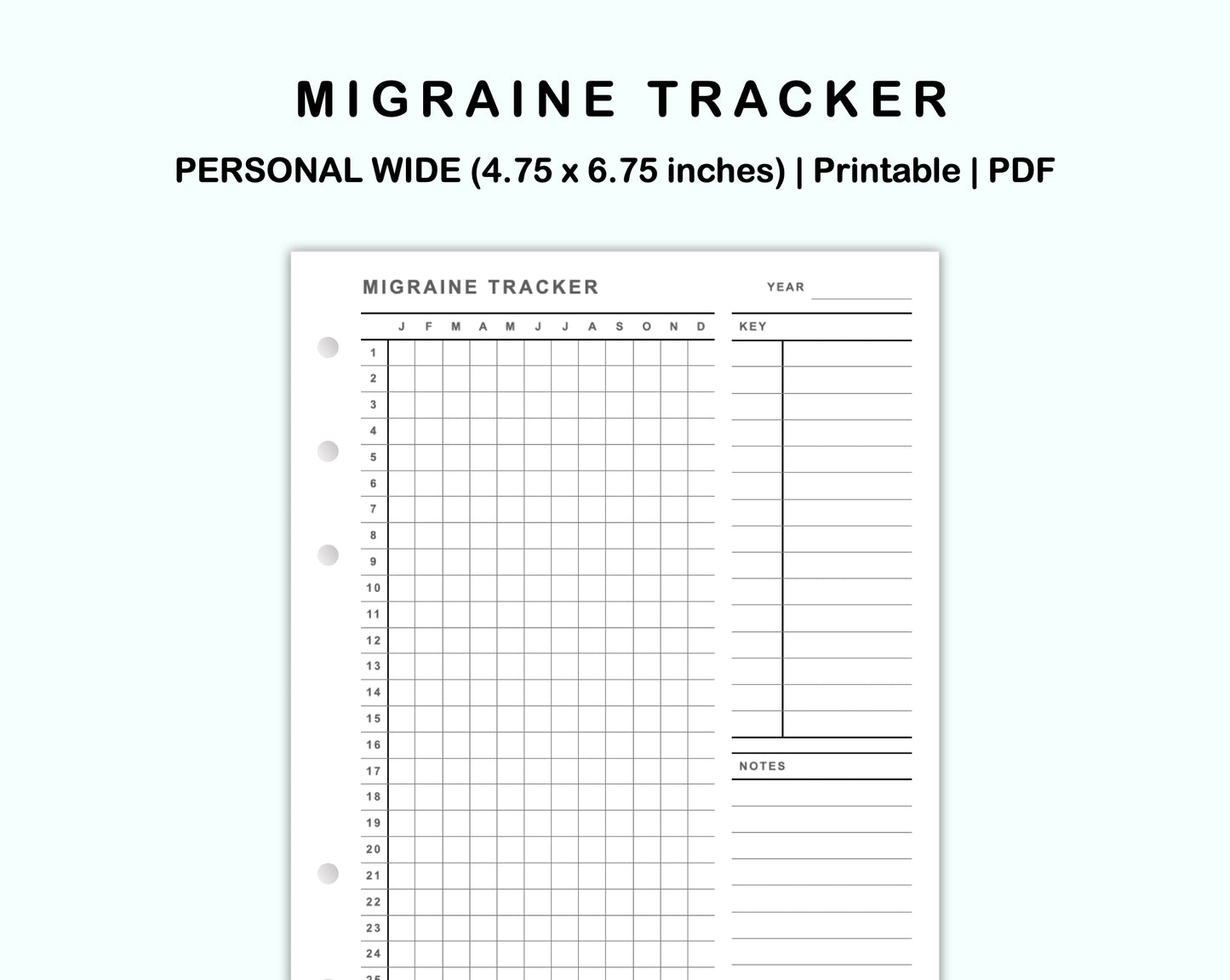 Personal Wide Inserts - Migraine Tracker