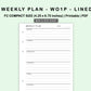 FC Compact Inserts - Weekly Plan - WO1P - Lined