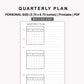 Personal Inserts - Quarterly Plan with Calendar