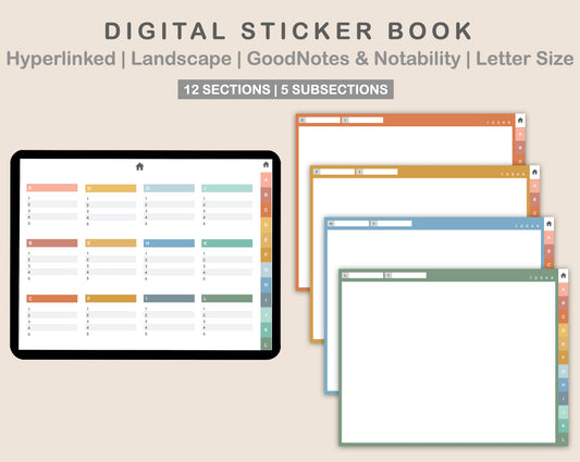 Digital Sticker Book - Landscape - Boho