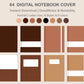 Digital Notebook Cover - Portrait - Brown Coffee