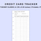 Skinny Classic HP Inserts - Credit Card Tracker