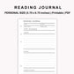 Personal Inserts - Reading Journal