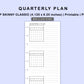 Skinny Classic HP Inserts - Quarterly Plan with Calendar