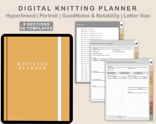 Digital Knitting Planner - Warm