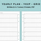 B6 Wide Inserts - Yearly Plan - YO2P - Grid
