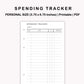 Personal Inserts - Spending Tracker