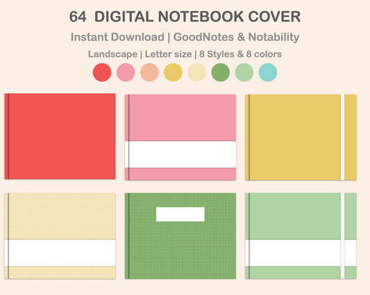 Digital Notebook Cover - Landscape - Macaron