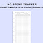 Skinny Classic HP Inserts - No Spend Tracker