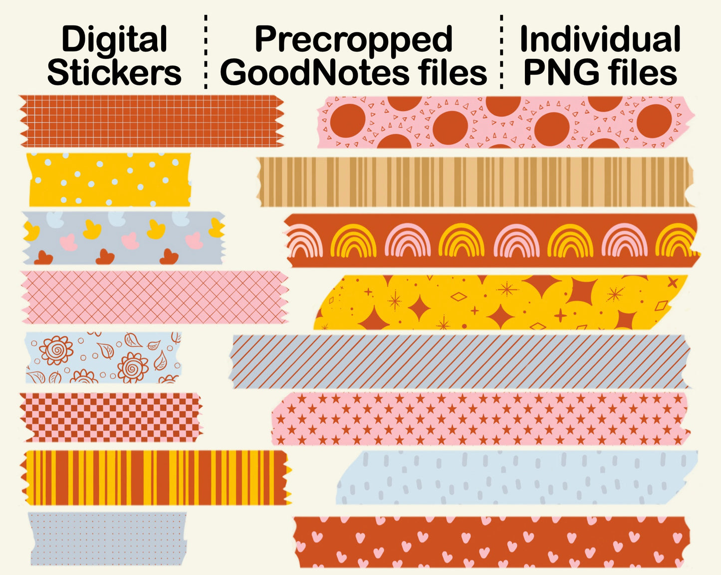 Digital Washi Tape - Bright and Bold