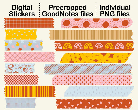 Digital Washi Tape - Bright and Bold
