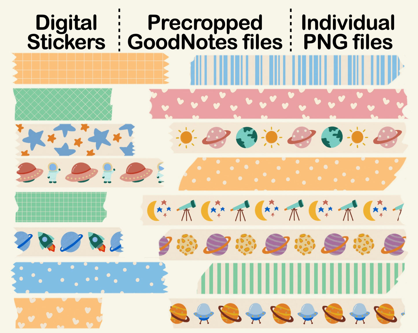 Digital Washi Tape - Pastel Space