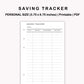 Personal Inserts - Saving Tracker