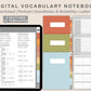 Digital Vocabulary Notebook - Autumn