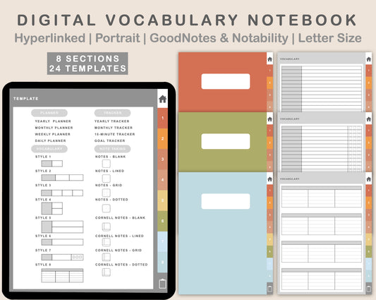 Digital Vocabulary Notebook - Autumn