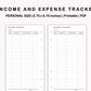 Personal Inserts - Income and Expense Tracker