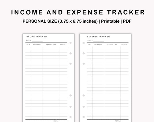 Personal Inserts - Income and Expense Tracker