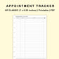 Classic HP Inserts - Appointment Tracker