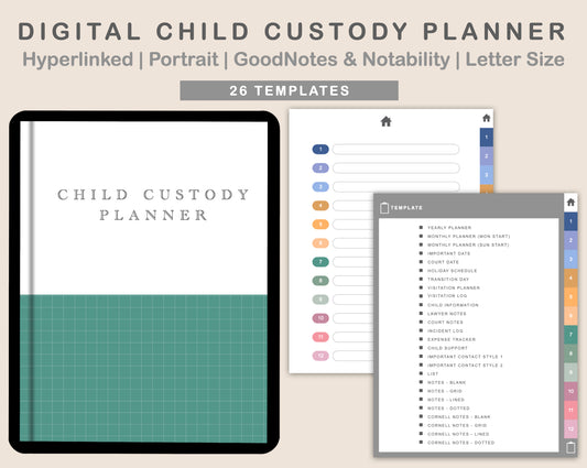 Digital Child Custody Planner - Spring