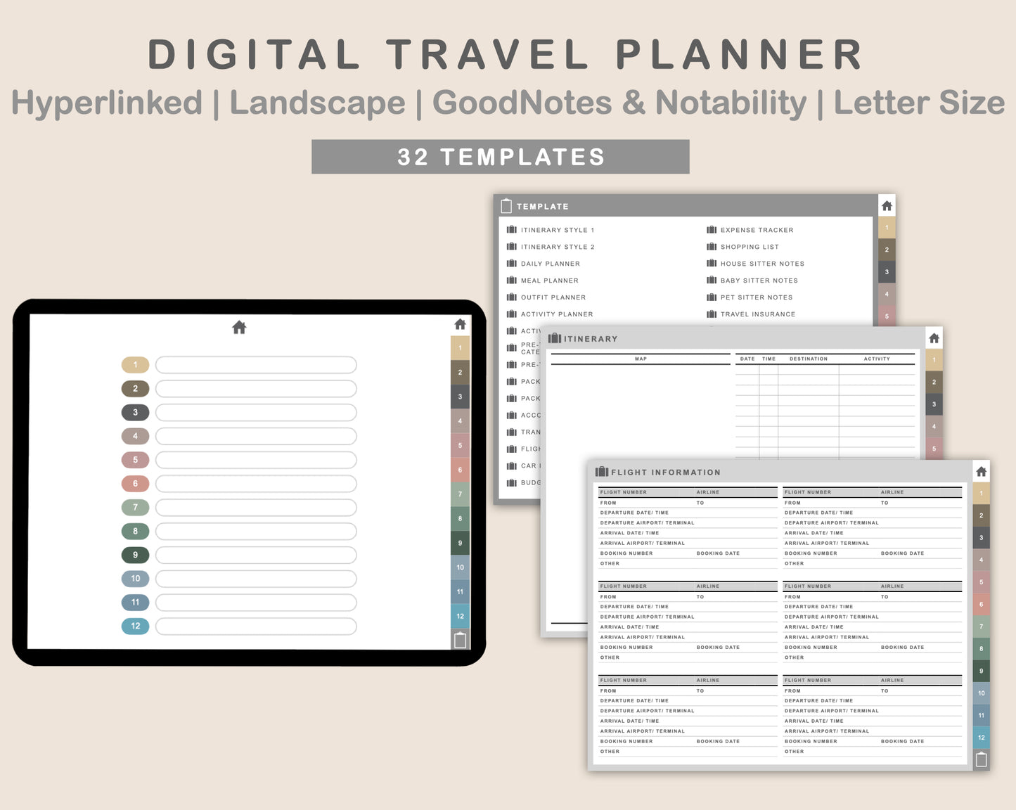 Digital Travel Planner - Landscape - Muted