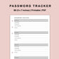 B6 Inserts - Password Tracker