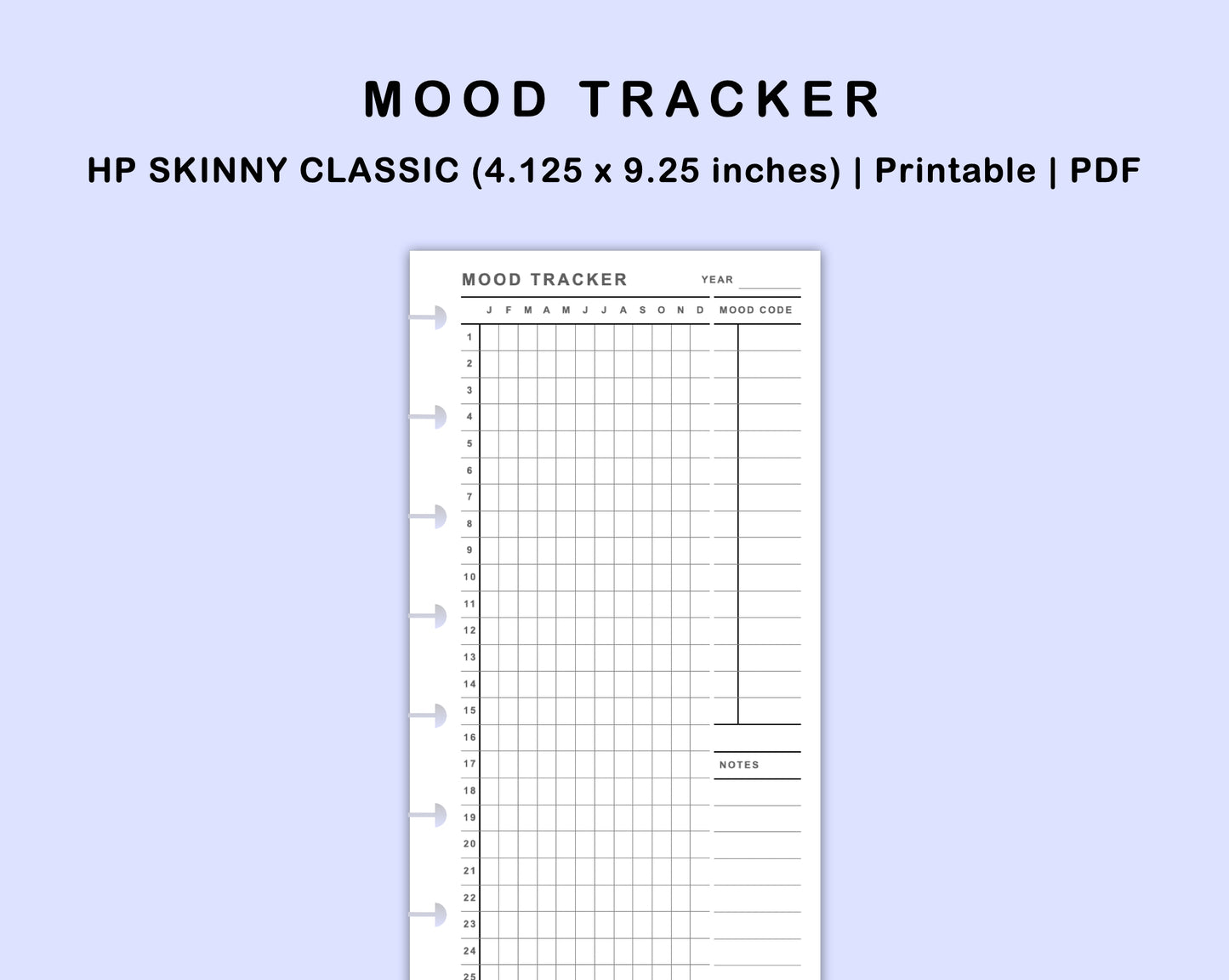 Skinny Classic HP Inserts - Mood Tracker
