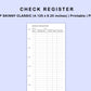 Skinny Classic HP Inserts - Check Register