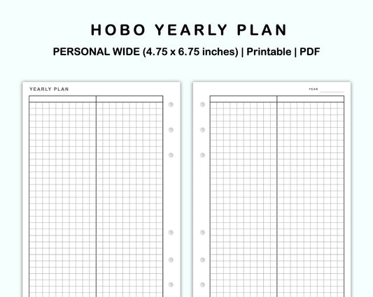 Personal Wide Inserts - Yearly Plan - Hobonichi