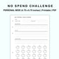 Personal Wide Inserts - No Spend Challenge