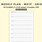 Classic HP Inserts - Weekly Plan - WO1P - Grid