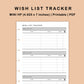Mini Happy Planner Inserts - Wish List Tracker by Wish List For