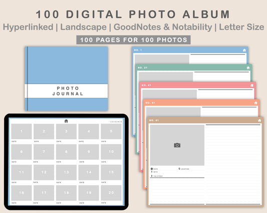 100 Digital Photo Album - Pastel