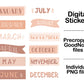 Digital Sticker - Month Name in Neutral theme