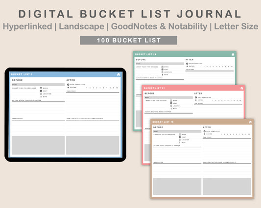 Digital Bucket List Journal - Pastel