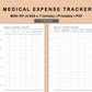 Mini Happy Planner Inserts - Medical Expense Tracker