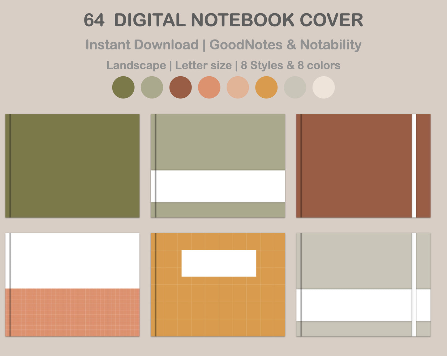 Digital Notebook Cover - Landscape - Boho