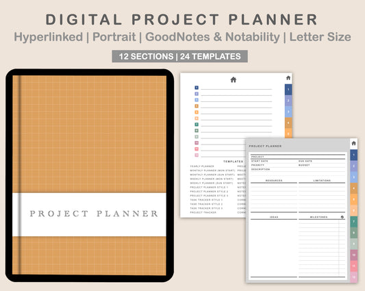 Digital Project Planner - Portrait - Spring