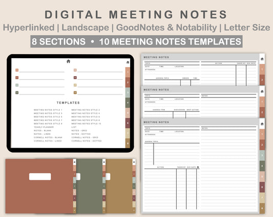 Digital Meeting Notes - Landscape - Earthy